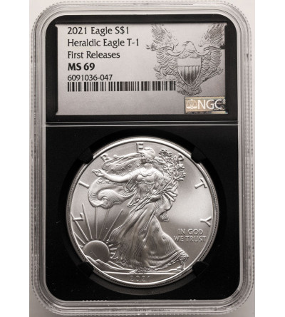 USA. 1 dolar 2021, "American Silver Eagle" - NGC MS 69