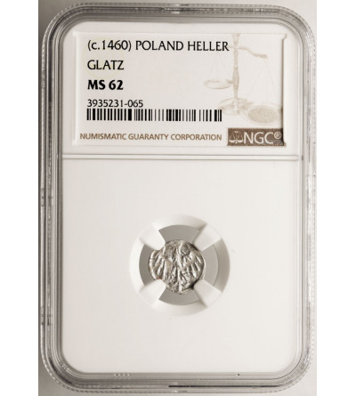 Silesia (Schlesien). Klodzko (Glatz) County, Gerge of Podiebrad 1454-1462. Heller, Breslau type, ca. 1457-65, Klodzko, NGC MS 62