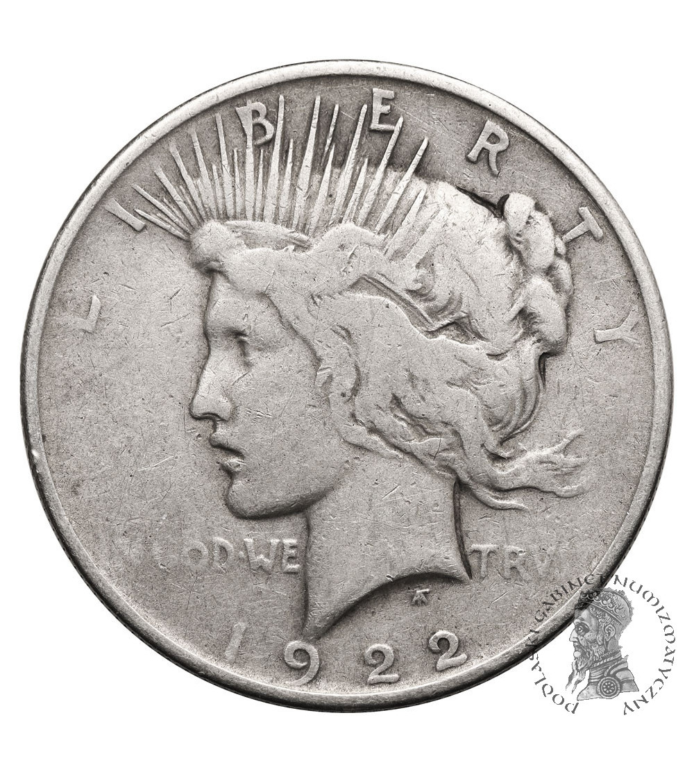 USA. 1 dolar 1922, Filadelfia, "Peace Dollar"