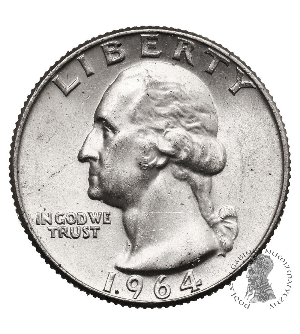 USA. 25 Cents 1964 D, Denver, “Washington Silver Quarter”