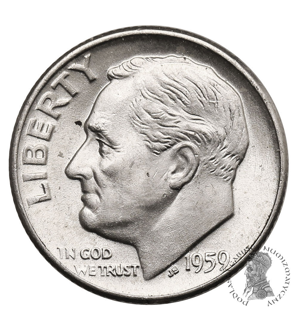 USA. 1 Dime 1959 D, Denver, "Roosevelt Silver Dime”