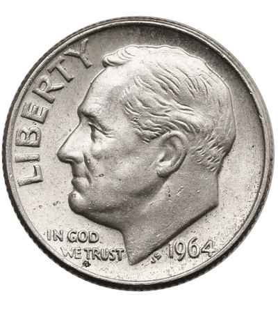 USA. 1 Dime 1964, Filadelfia, "Roosevelt Silver Dime”