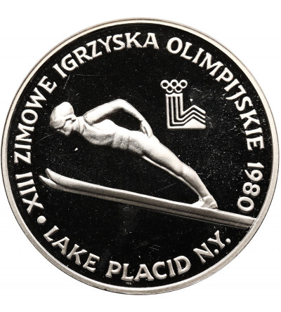 Poland, Peoples Republic. 200 Zlotych 1980, XIII Olympic Winter Games, Lake Placid 1980 - without the torch