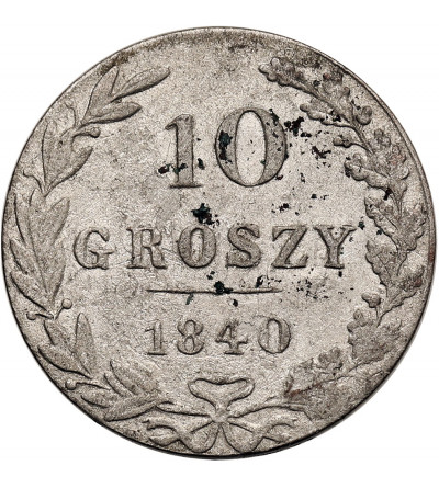 Polska - zabór rosyjski. 10 groszy 1840 MW, Warszawa