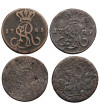 Poland, Stanislaw August Poniatowski 1764-1795. Set 4 x 1 grosz 1767, 1769, 1785, 1789