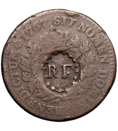 Gwadelupa, zamorskie terytorium Francji. 3 Sols - 9 Deniers 1793 (1767) - kontramarka