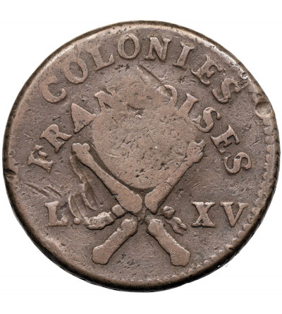 Guadeloupe, French Occupation. 3 Sols / 9 Deniers, 1793 (1767) - Countermark