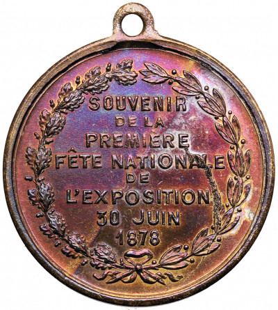 Francja. Medal - Pamiątka pierwszych obchodów krajowych Wystawy, 30 czerwca 1878 r.