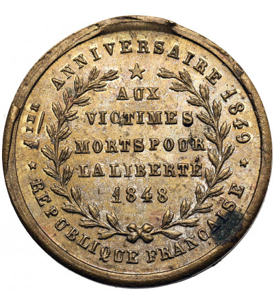 France. Medal 1849 commemorating the first anniversary of the Republic and dedicated to the Victims who died for freedom