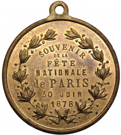 France. Medal - Souvenir de la première fête nationale de Paris, June 30, 1878