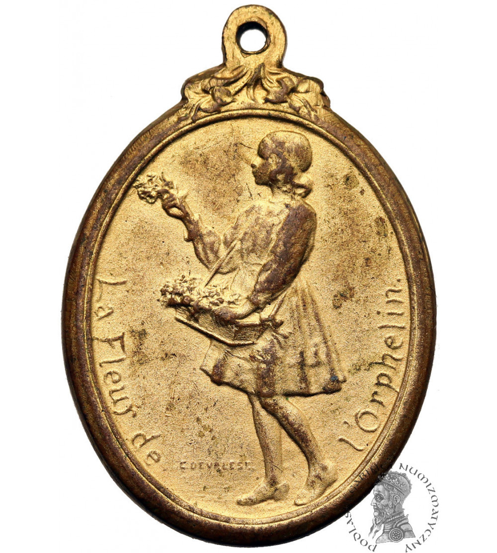 Belgium. Medal /pendant “La fleur de l'orphelin” commemorating war orphans, Godefroid Devreese