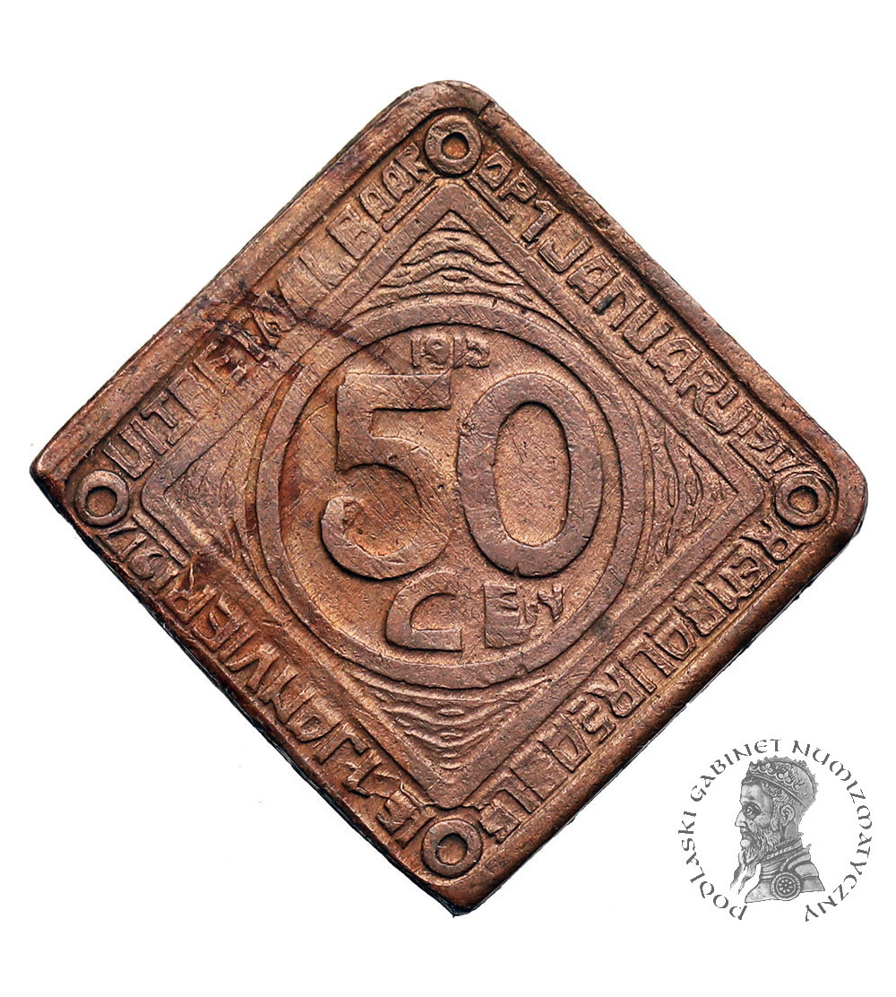 Belgium, Gent (Ghent) - German occupation. 50 Centimes 1915