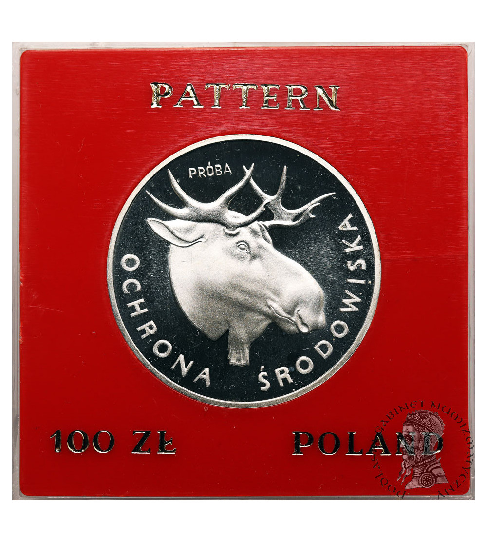 Poland, PRL (1952-1989). 100 Zlotych 1978, Moose's Head, Environmental Protection series - Proba