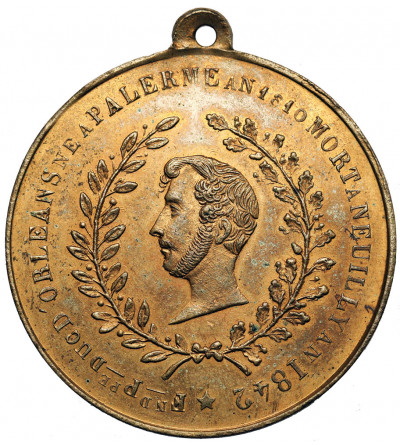 Francja. Medal 1842, na pamiątkę śmierci Ferdynanda Filipa, księcia Orleanu