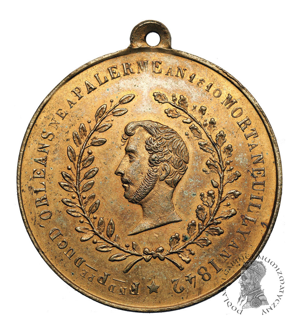 Francja. Medal 1842, na pamiątkę śmierci Ferdynanda Filipa, księcia Orleanu