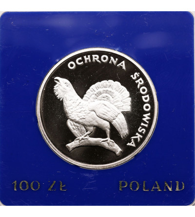 Poland, PRL (1952-1989). 100 Zlotych 1980, Cappercaillie, Environmental Protection series