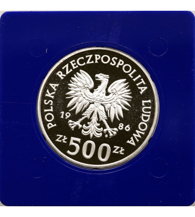 Polska, PRL (1952-1989). 500 złotych 1986, Sowa z młodymi, seria Ochrona Środowiska