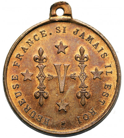 France, Henry V. Medal 1870, “DIEU LE VEUT. LA FRANCE LE VOUDRA”, Heureuse France, si jamais il est roi