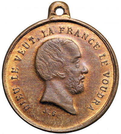 France, Henry V. Medal 1870, “DIEU LE VEUT. LA FRANCE LE VOUDRA”, Heureuse France, si jamais il est roi