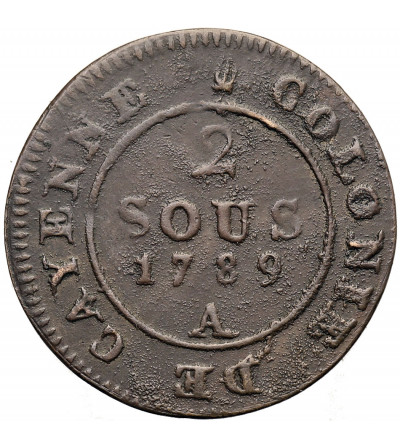 French Guiana. 2 Sous 1789 A