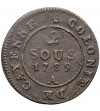 French Guiana. 2 Sous 1789 A