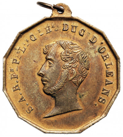 Francja. Medal Souvenir 1843, upamiętniający pierwszą rocznicę śmierci Ferdynanda Filipa, księcia Orleanu