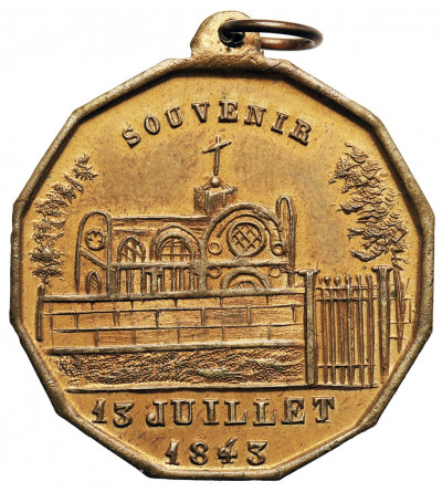 Francja. Medal Souvenir 1843, upamiętniający pierwszą rocznicę śmierci Ferdynanda Filipa, księcia Orleanu