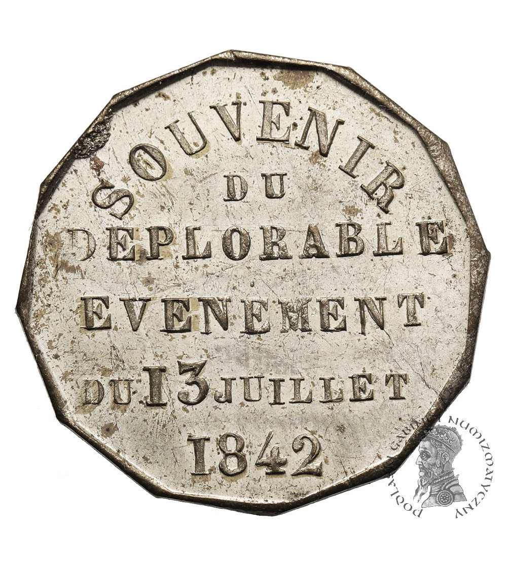 France. Medal Souvenir 1842, commemorating the death of Ferdinand Philippe, Duke of Orléans