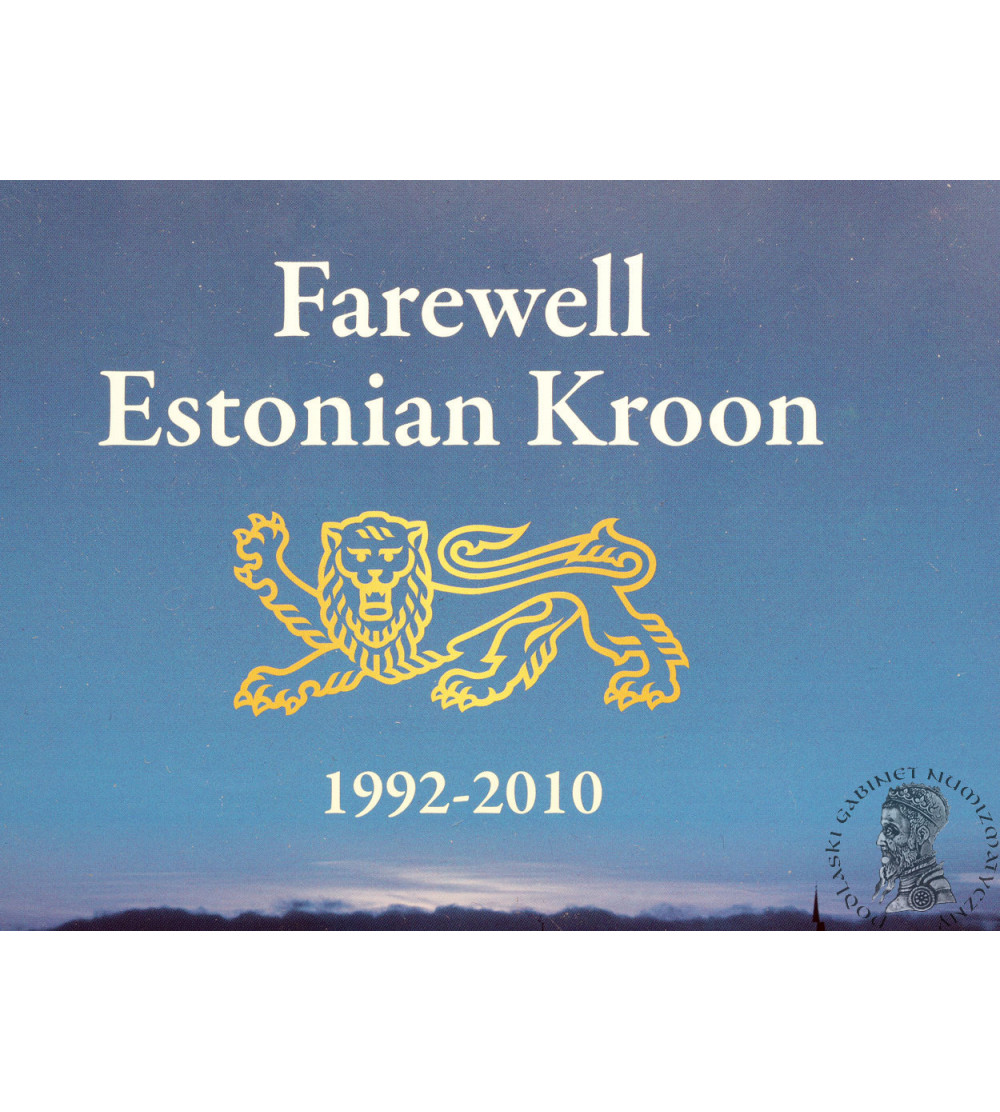 Estonia. Set of 5 circulation coins and commemorative 1 Kroon coin, 1992 - 2010 - BU