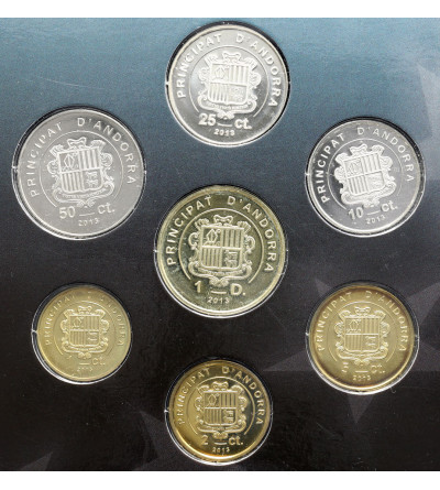 Andorra. The last set of Andorra 2013 circulation coins before the introduction of the Euro (7 pcs) - BU