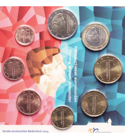 The Netherlands. Euro coin set 2014 Willem Alexander, 8 pcs (the first Euro coins Netherlands 2014),