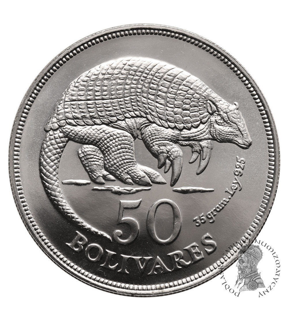 Venezuela. 50 Bolivares 1975, Giant Armadillo