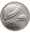 Fiji. 20 Dollars 1978, Golden cowrie, series: Conservation