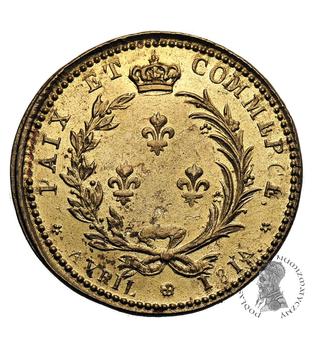 France, Louis XVIII (1814-1824). Peace and Trade, Token 1814 (Paix et commerce)