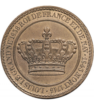 Francja. Medal Koronacyjny Ludwik XIV (1643 -1715), król Francji i Nawarry, CAQUE.F