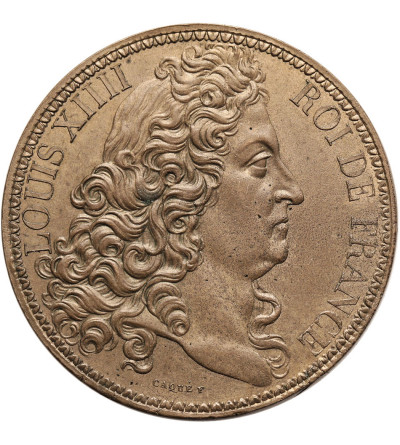 France. Coronation Medal of Louis XIV (1643 -1715), King of France and Navarre, signed CAQUE.F