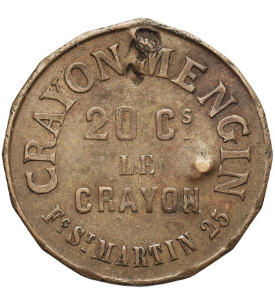 Francja, Paryż, Napoléon III (1852-1870). Żeton promocyjny, 20 Centimes le Crayon Mengin (1850-1864)