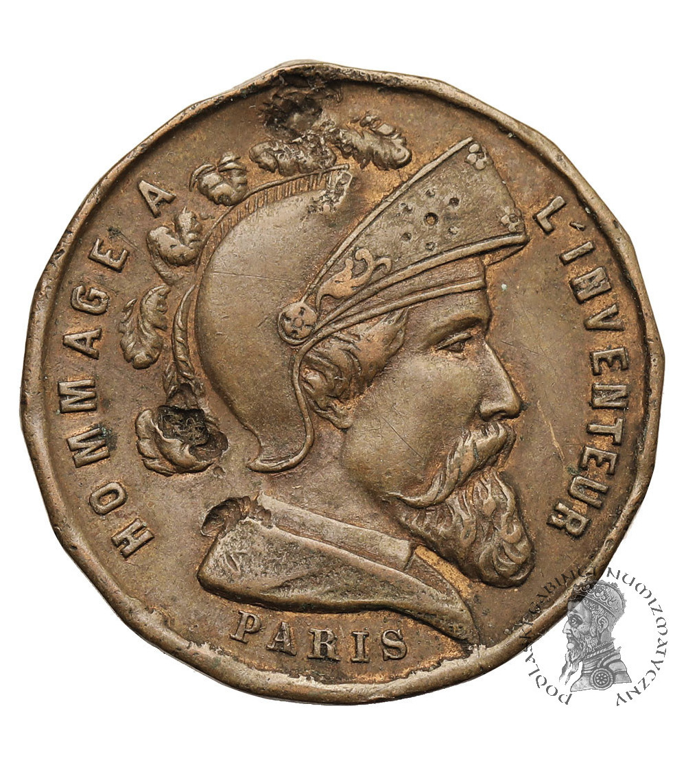 Francja, Paryż, Napoléon III (1852-1870). Żeton promocyjny, 20 Centimes le Crayon Mengin (1850-1864)