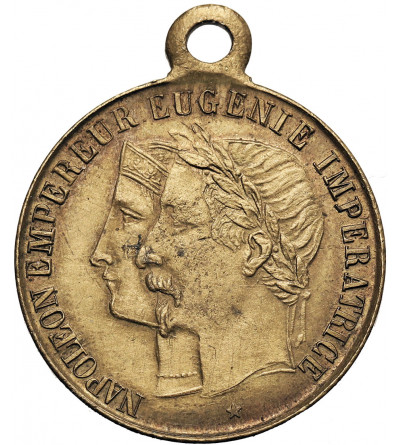 Francja, Napoléon III (1852-1870). Medal 1856 upamiętniający chrzest Księcia Cesarskiego Eugene Louis Jean Joseph