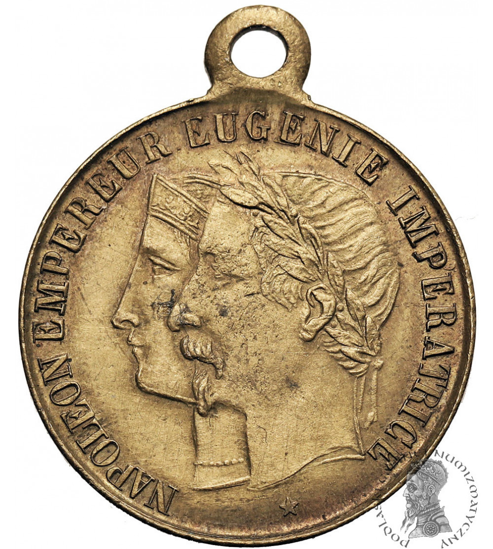 Francja, Napoléon III (1852-1870). Medal 1856 upamiętniający chrzest Księcia Cesarskiego Eugene Louis Jean Joseph