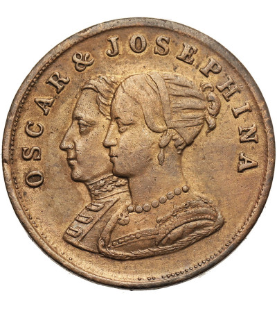 Sweden, Charles XIV John (1818 - 1844). Medal 1823 commemorating the wedding of Oscar I to Josephine of Leuchtenberg