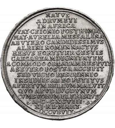 Niemcy. Medal upamiętniający cesarza Klodiusza Albinusa (196 - 197), "Seria Cesarska" początek XVIII w., Christian Wermuth