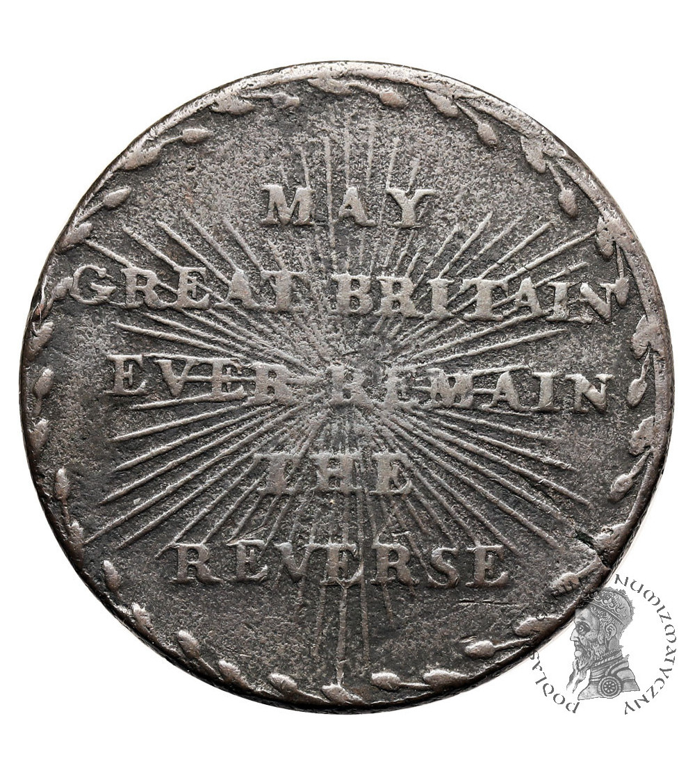 Great Britain. Token 1/2 (Half) Penny Middlesex 1794, map of France, “May Britain Ever Remain The Reverse”