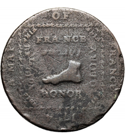 Great Britain. Token 1/2 (Half) Penny Middlesex 1794, map of France, “May Britain Ever Remain The Reverse”