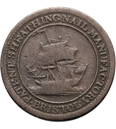 Great Britain, Bristol. Trade Token 1/2 (Half) Penny 1811 Bristol and London - Patent Sheathing Nail Manufactory