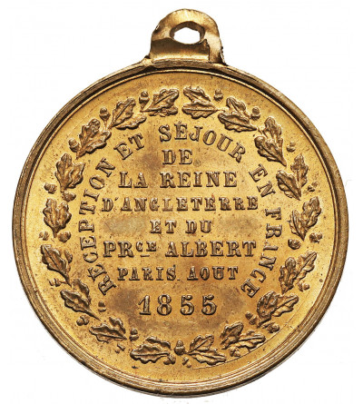 Francja / Wielka Brytania. Medal 1855 upamiętniający wizytę Wiktorii i Alberta w Paryżu