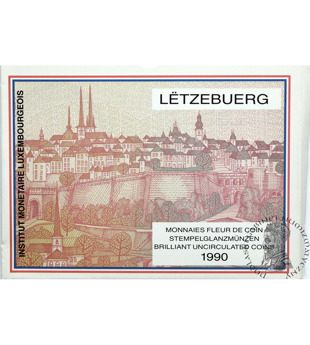 Luxemburg. Menniczy Zestaw Rocznikowy 1990 (4 sztuki  - 1, 5, 20 i 50 franków) - „Fleur de coin”