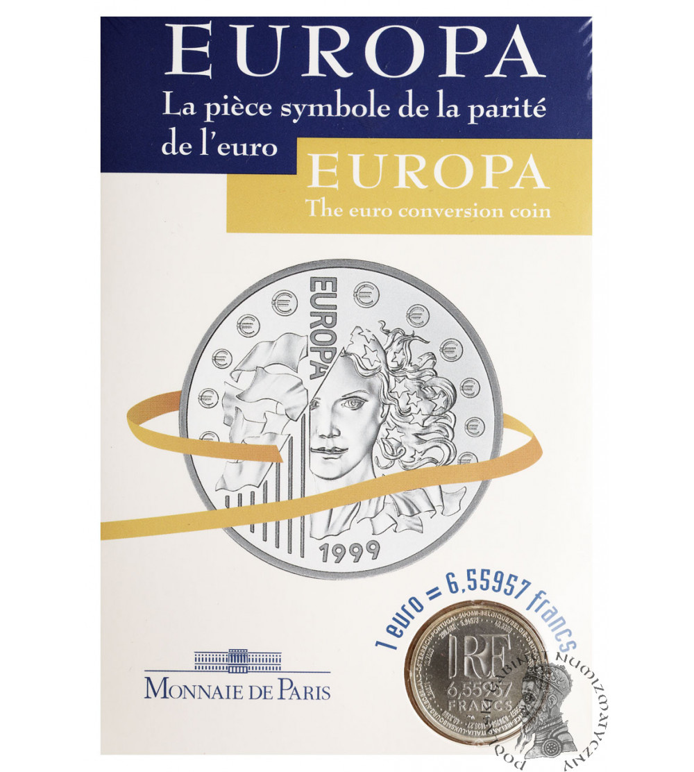 France. Euro Conversion Coin 1999 - (1 euro - 6,55957 francs)