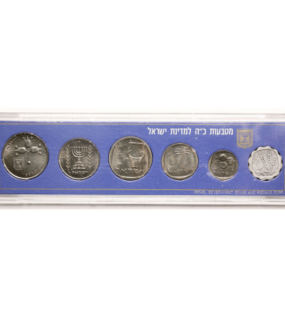 Israel. Official Mint Annual Set 1973 - 25th Anniversary of Israel (6 pcs - 1, 5, 10, 25 Agorot, 1/2 and 1 Lira)