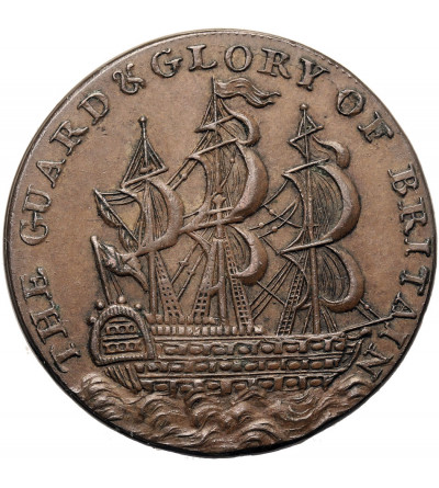 Great Britain. Kendal 1/2 (Half) Penny Token 18th century, “THE GUARD & GLORY OF BRITAIN”